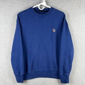 Paul Smith Royal Blue Zebra Logo Organic Cotton Sweatshirt Size Small